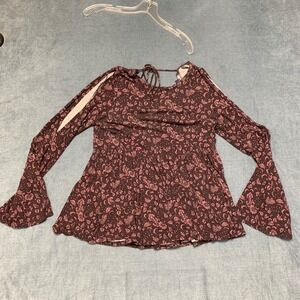 American Eagle Outfitters Soft & Sexy Blouse Top Womens Large Purple Floral